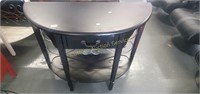 Black half circle table out of estate 37" L x 1