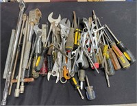 163 - ARGE LOT OF WRENCHES & TOOLS (7)