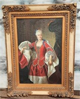 11 - UNIQUE FRAMED COLONIAL LADY PAINTING