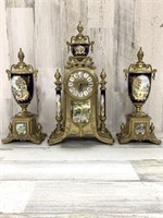 Imperial Mantel Clock w/ Matching Urns