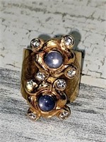 Stunning 18k Gold Custom Moonstone & Diamond Ring