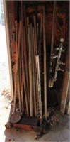 Collection of steel pipe with wood stick and non
