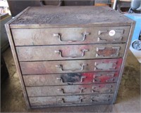 6 Drawer organizer loaded with brass fittings and