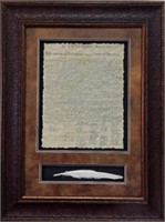 FRAMED US DECLARATION OF INDEPENDENCE W/QUILL