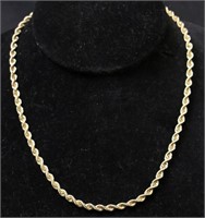 NEW 14kt YELLOW-GOLD 15in ROPE NECKLACE