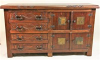 SANTE FE STYLE CARVED SIDEBOARD