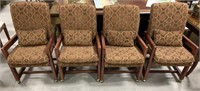 Rolling Upholstered Dining Chairs