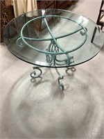 Glass Top Wrought Iron Dining Table