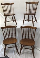 Four Hard Rock Maple Dining Chairs