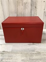 Red Faux Leather Jewelry Box