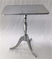 Silver Metallic Finish Tilt-Top Table