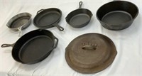 Assortment of Cast Iron, 5 Total one Griswold