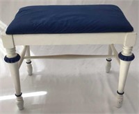 Blue and White Vanity Bench