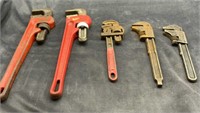 Five Pipe and Adjustable Wrenches