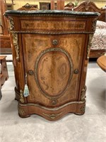 Louis XV Style French Marble Top Entry Cabinet