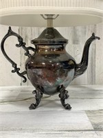Silver Plated Tea Pot Table Lamp