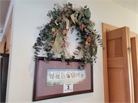 Welcome sign by Deb Collins & decorative wreath