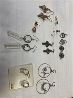 Lot of ten pairs of pierced earrings