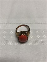 Gold plated vintage orange ring