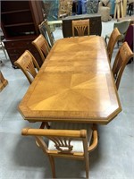 Claw Foot Carved Wood Dining Table w/ Chairs