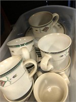 Lot of 16 mugs and saucers