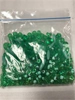 Lot of clear green plastic beads