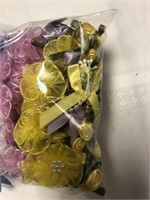 Lot of fabric and beaded flowers