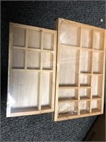 New Lot of 2 wooden drawer organizers