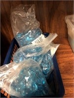 5 new bags of blue glass gems