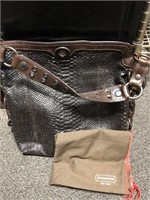 Coach brown leather shoulder purse