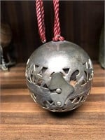 Vintage pierced brass ball potpourri holder