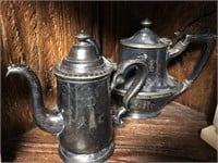 Lot of 2 vintage silver plate tea pots