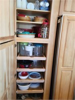 All in cabinet - Picnic supplies, popcorn maker...