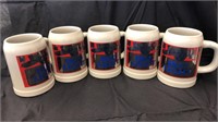 5 Budlight crock mugs made in Germany