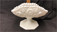 milk glass compote candy dish