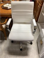 White Faux Leather Office Chair