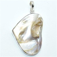 Sterling Silver Mother of Pearl Necklace PendantJC
