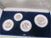 90% Pre-1964 Silver 4 Coin Set in Case - 35%