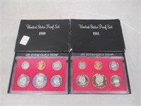 1980 & 1981 U.S. Proof Coin Sets