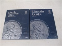 2 Lincoln Cent Books w/ 45 Wheat Pennies &