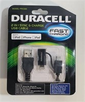 DURACELL 2 IN 1 SYNC & CHARGE USB CABLE