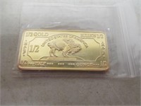 1/2 Troy Oz. 100 Mills .999 Fine Gold Clad Buffalo