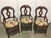 (3) Beautiful Upholstered Seat Chairs