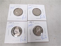 3 Carded Proof Jefferson Nickels - 1964, 1994-S,