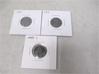 1943-S & 2 1943 Steel Wheat Cents Pennies