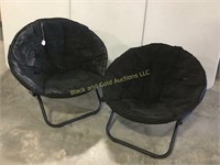 (2) Black Mushroom Chairs