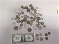 Lot of Vintage Foreign & U.S. Coins III Cent Piece