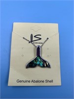 Abalone shell whale's tail pendant