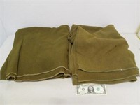 2 Vintage Wool Military Blankets