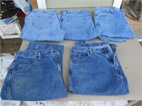 5 Pairs of Wrangler Blue Jeans 36x30 Nice Shape